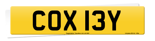 Registration number COX 13Y